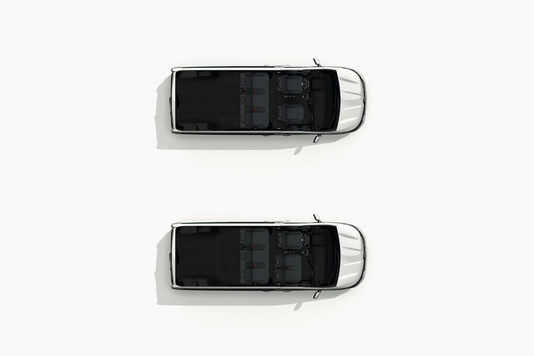 Nissan Primastar Sitzkonfiguration 5 bis 6 Sitze: zweite Reihe ausgeklappt