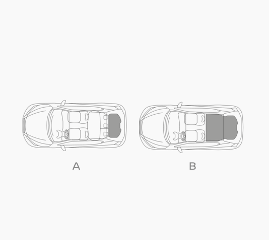 Nissan Juke – Grafische Darstellung des Kofferraumvolumens von 422 Litern