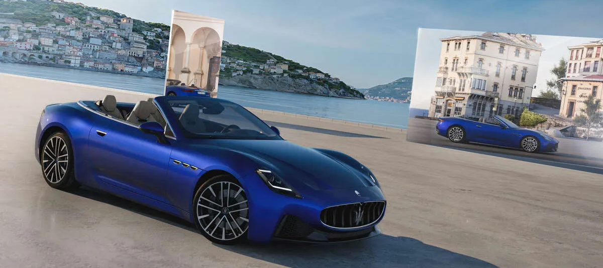 Maserati GranCabrio – Frontansicht in dynamischer Fahrposition