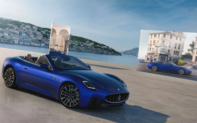 Maserati GranCabrio – Image Grid Blau Seitenansicht