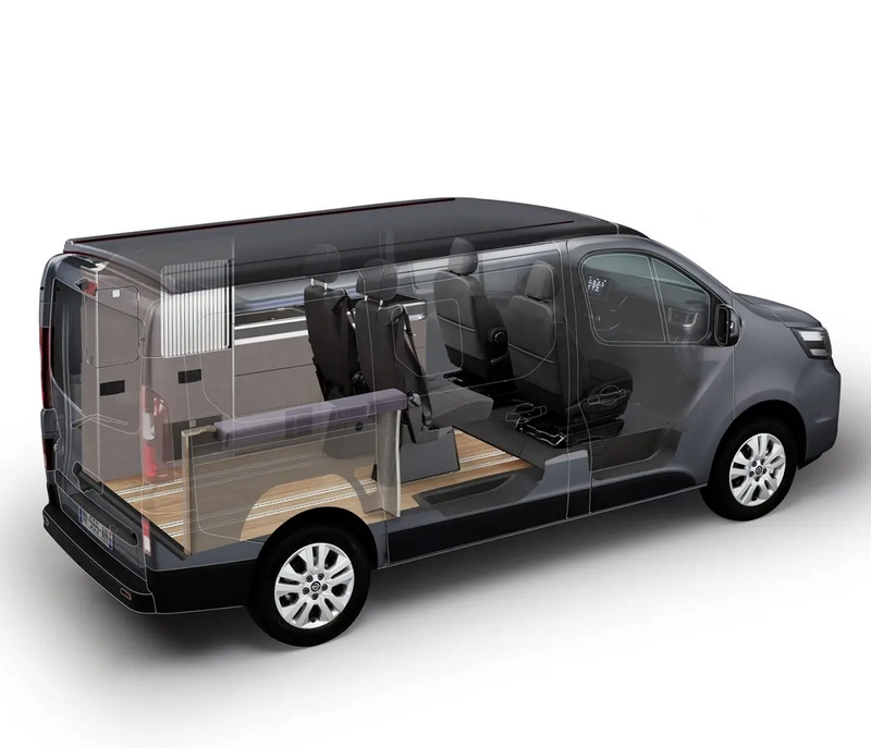 Nissan Primastar Seaside Innenraum-Konfiguration mit 4 Sitzplätzen