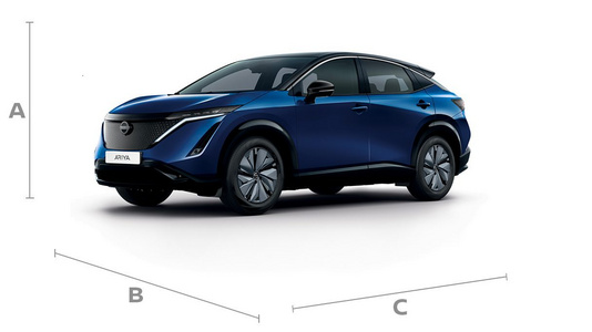 Nissan Ariya Abmessungen Gesamt