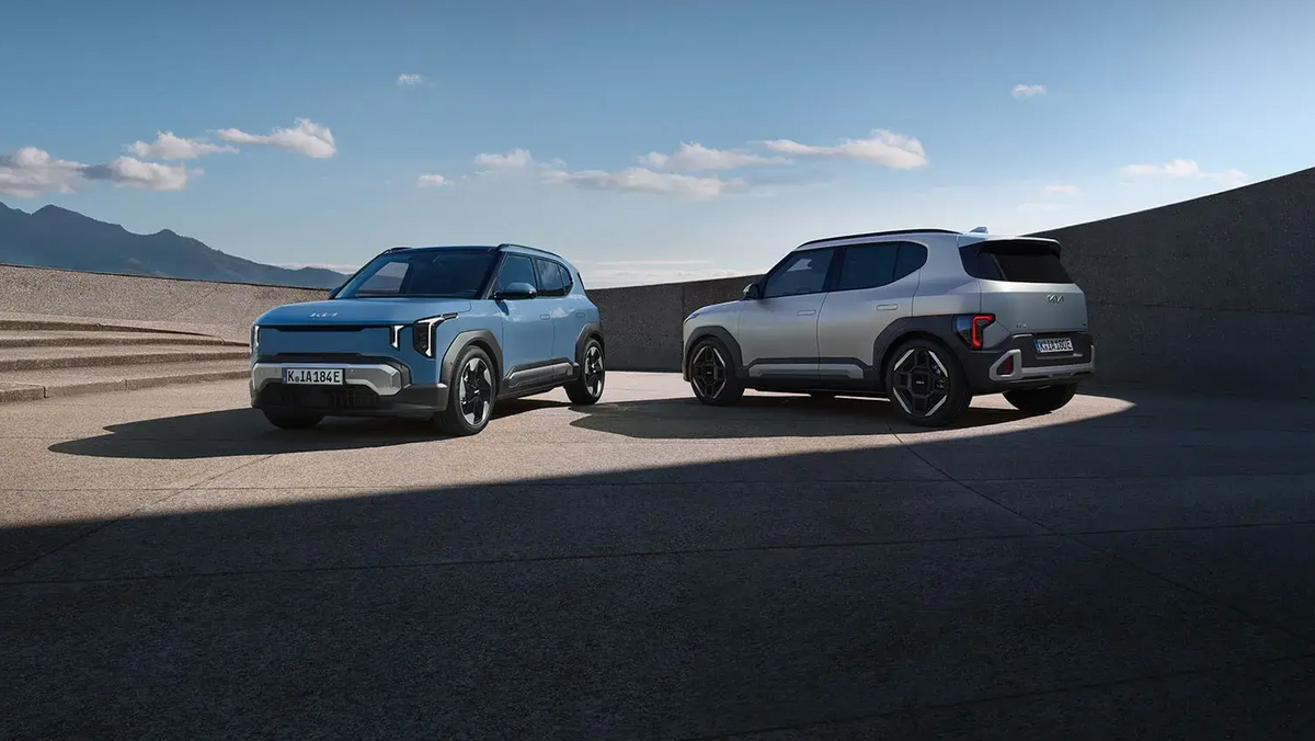 Kia EV2 blau und silber