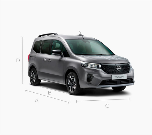 Nissan Townstar Abmessungsskizze